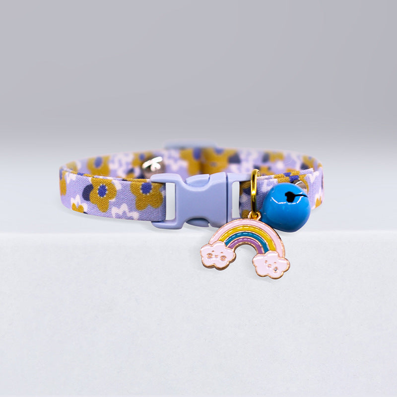 Cute Cat Rainbow Silent Bell Collar