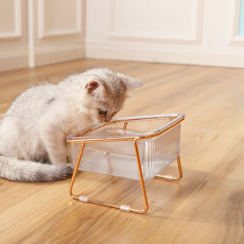 Cat Oblique Mouth Cervical Vertebra Drinking Bowl