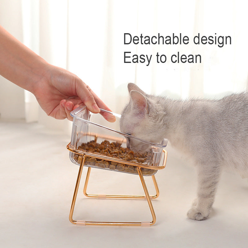 Cat Oblique Mouth Cervical Vertebra Drinking Bowl
