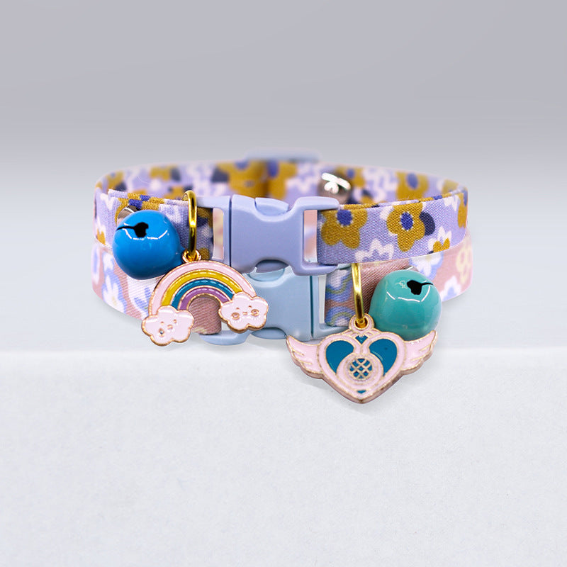 Cute Cat Rainbow Silent Bell Collar